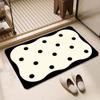 Black and White Simple Carpet Diatomaceous Earth Mat Water Absorbent Quick-Dry Mat Non-Slip Foot Mat for Home Bathroom Kitchen Toilet Entrance