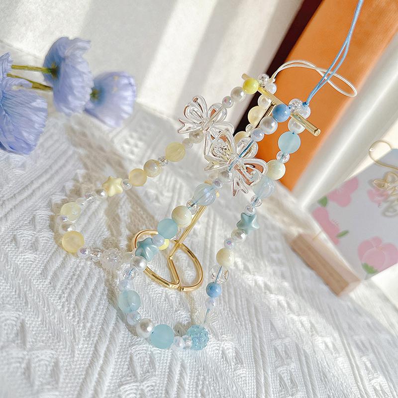 Cartoon Bowknot Mobile Phone Lanyard Phone Anti-Lost Chains For Women Girls Sweet Cellphone Hanging Cord Accessories