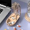 Compact Pill Divider for Purse Cutter Splitter Small And Tiny Pills, Portable Tablet Grinder, Medicine Organizer Daily Dose with Storage Compartment