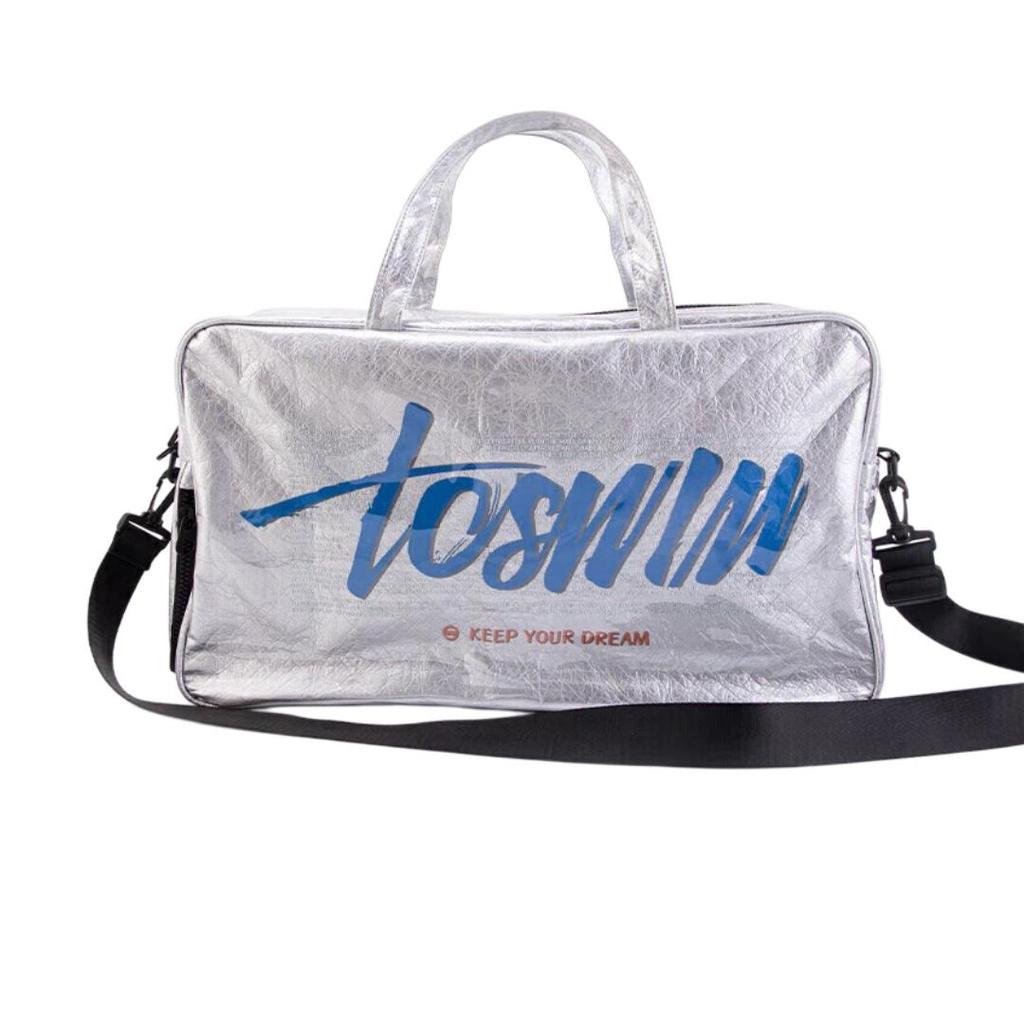 TOSWIM Swimming Bag, Dry And Wet Separation, Waterproof Storage Bag, Crossbody Fitness Bag, Silver
