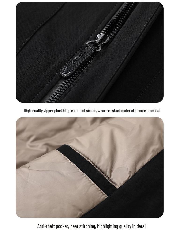 Men's Plus Size 2025 Winter Loose Fit Warm Down Business Casual Coat