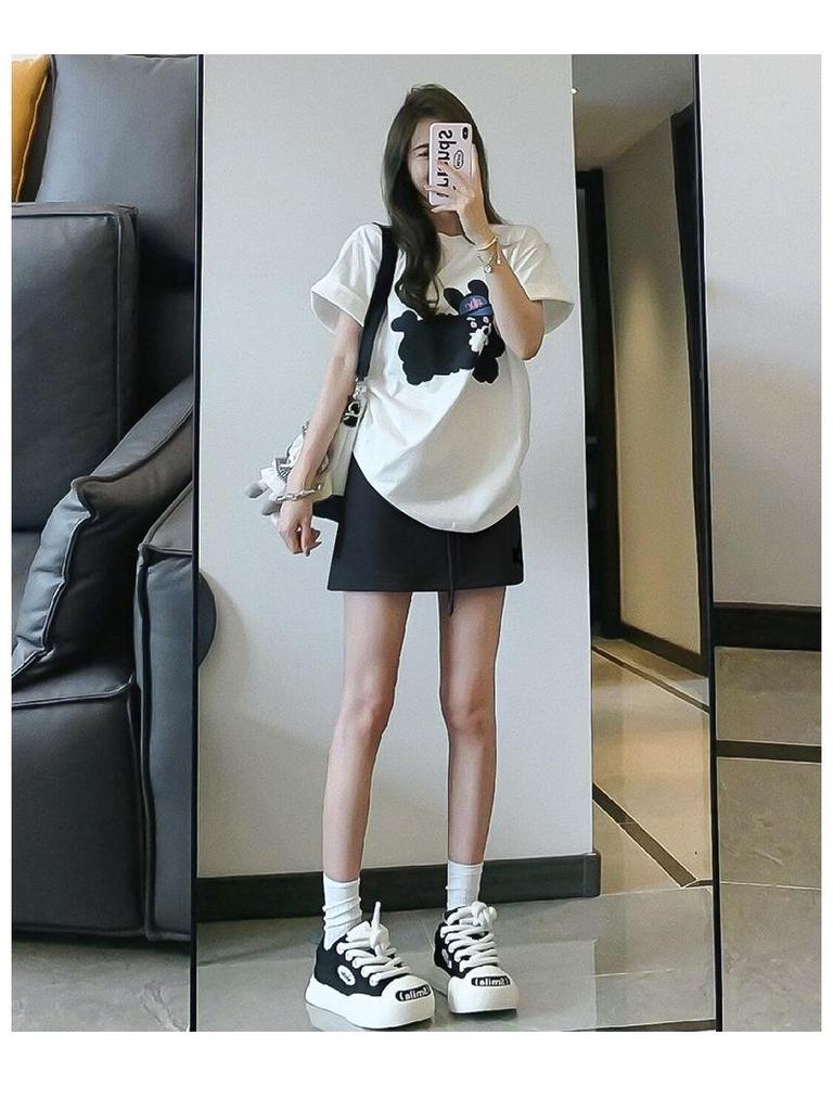 American Style High Waist Slimming Skort for Women - Hip Wrap, Petite Fit, Anti-Exposure Sport Design