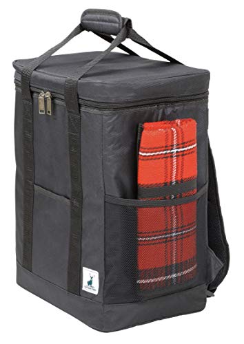 Captain Stag (CAPTAIN STAG) Square Backpack-Style Cooler Bag, Black, UE-622, Dimensions: 34cm W x 23cm D x 45cm H