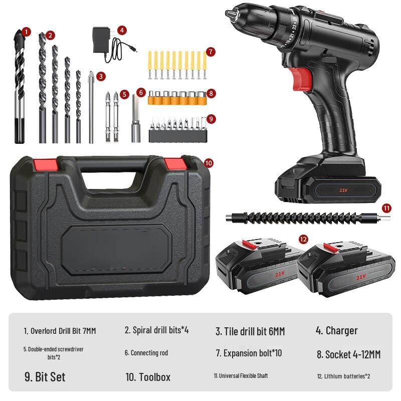Xinyian 21V Cordless Drill & Electric Screwdriver Set CN Plug (adapter Included)