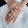 BF CLUB 925 Sterling Rings for Women Simple Geometric Handmade Irregular Retro Ring Butterfly LeafNew Fashion Party