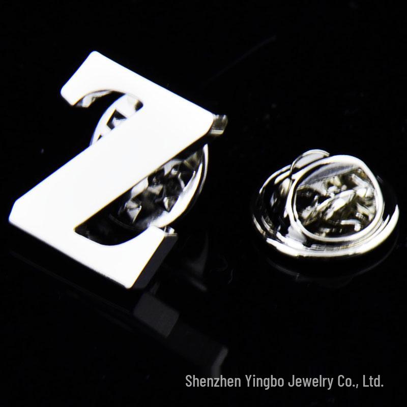 High-Quality Brass English Letter Brooches A-Z for Men & Women – Suit, Jacket, Shirt Badge.