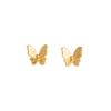 Dongdaemun Golden Butterfly Temperament Stud Earrings, Light Luxury Fashion Simple Celebrity Style Earrings Women