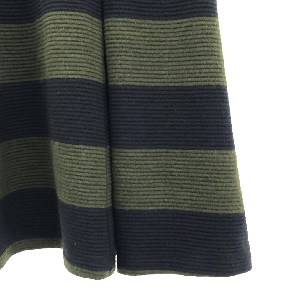 MAX&CO Border 7 Minutes Sleeve Knit One Piece M Black X Khaki Women Used