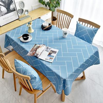 Schwarz-weiß karierte wasserdichte Tischdecke für Zuhause, nordischer einfacher Stil, Küche, Restaurant, rechteckige Esstisch-Tischdecke