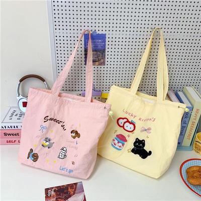 Dámská plátěná taška s kresleným motivem - Velká kapacita, Ležérní módní taška přes rameno