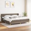 3126753 vidaXL Divan Bed with Mattress Taupe 200x200 Cm Fabric