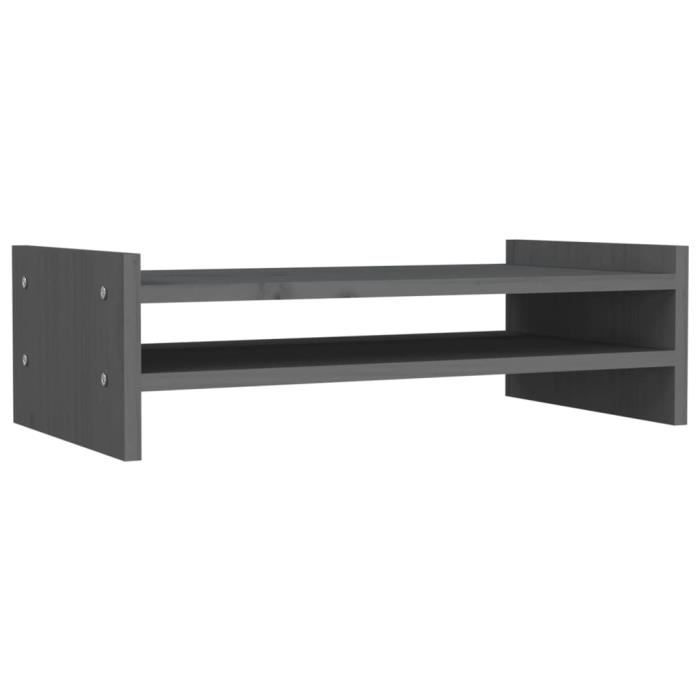 VidaXL Monitor Stand Grey 50x27x15 Cm Solid Pine Wood 814021