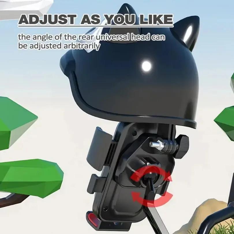 360°Rotation Bicycle Motorcycle Phone Holder Outdoor Cycling Navigation Stand Sunscreen Rainproof Small Helmet For All Smatphone