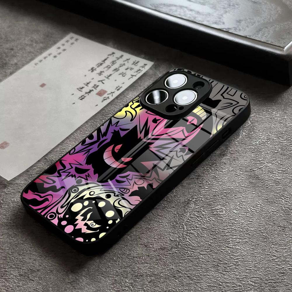 Phone Case For IPhone 17 Pro Max 14 Pro 15 12 11 13 Mini X XR XS 16 Plus SE Glass Cover Anime Pokemons Gengar