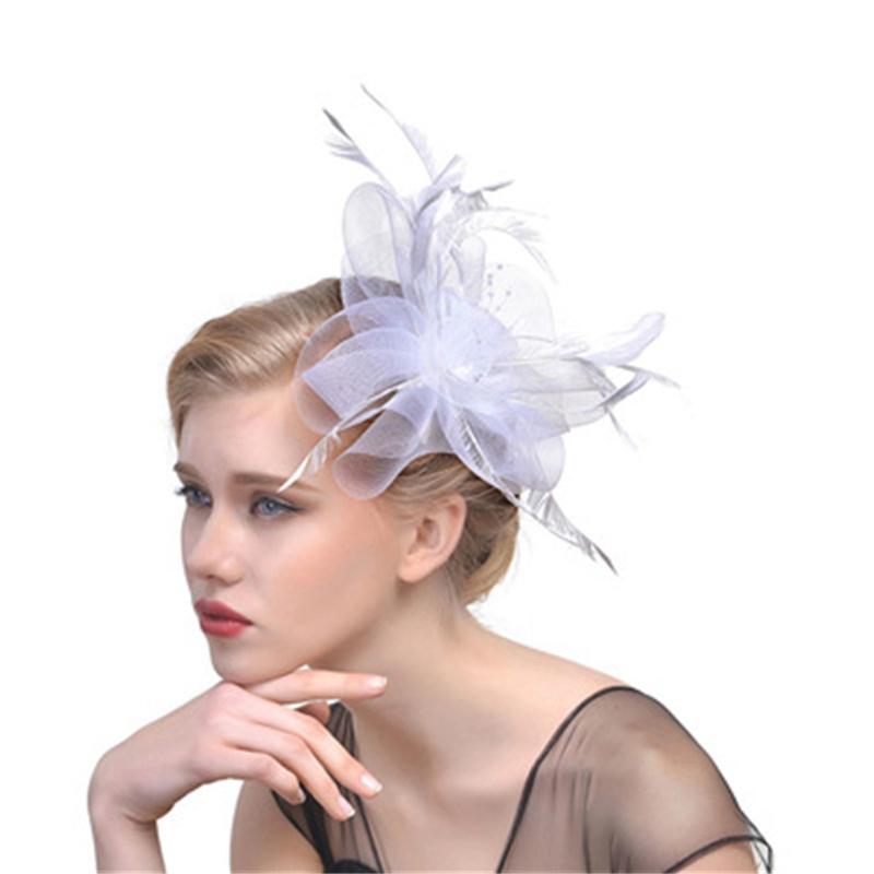 Feather Headdress Handmade Feather Banquet Personal Photo Top Hat Hair Boutique Mesh Feather Headwear Accessories