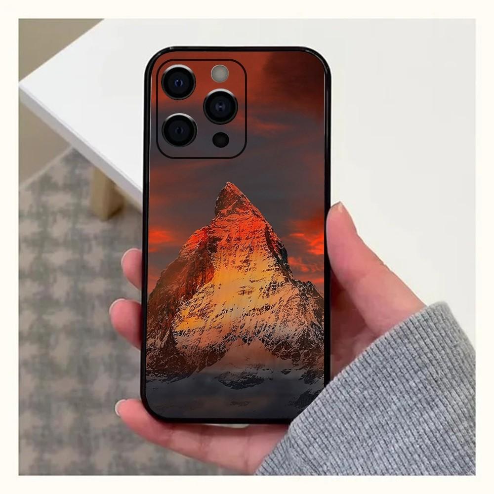 Zermatt Matterhorn Swiss Mountain Phone Case For Apple iPhone 15,14,13,12,11,Pro,X,XS,Max,XR,Plus,Mini Soft Black Cover