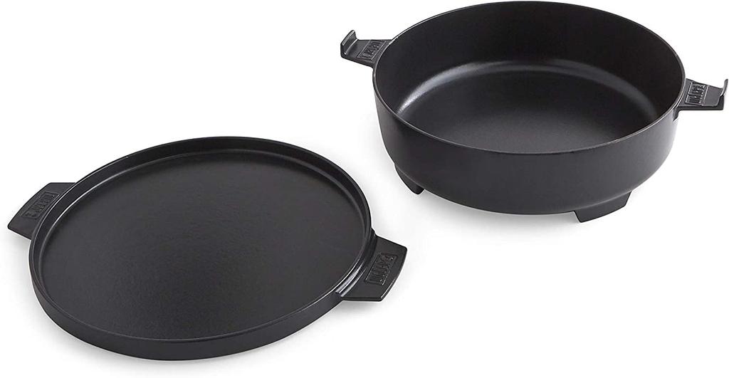 Weber Dutch Oven Duo Grill Cast Iron Plate, [2-Year Warranty]
