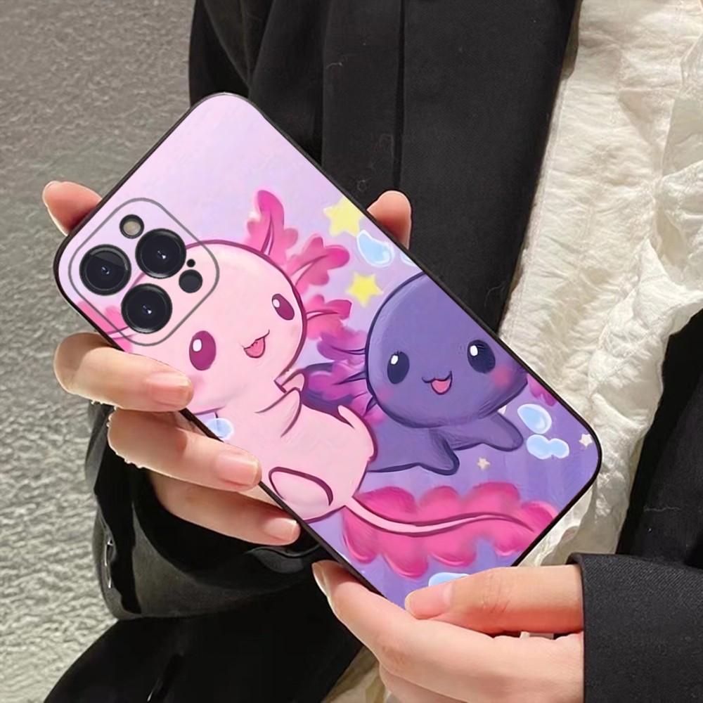 

Cartoon axolotl cute Phone Case For iPhone 15 14 11 12 13 Mini Pro XS Max Cover 6 7 8 Plus X XR SE 2020 Funda Shell iPhone 7 or 8