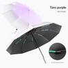 Automatic Gradient Color Umbrella for Women, Sun Protection and Uv Protection Dual-Purpose Black-Coated Umbrella for Men, Large Umbrella