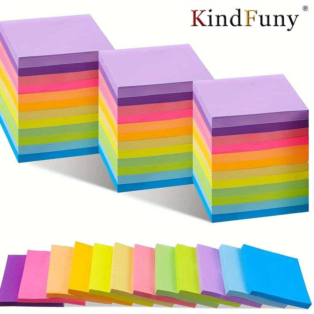 6 Pcs Fluorescent Color Sticky Note Note Pads Stickers Planner Sticker Notepad Memo Pad School Office Supplies