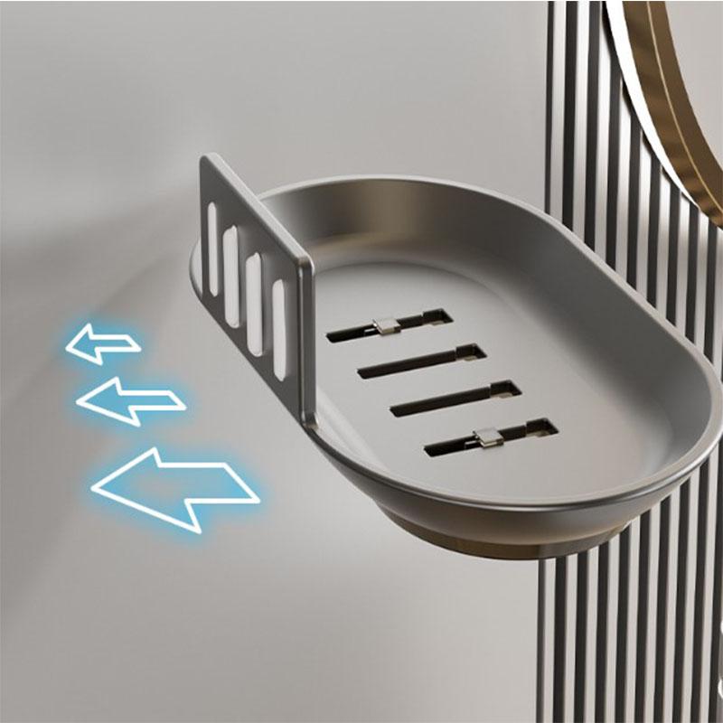 Bathroom Space Aluminum Soap Box Without Punching With Drain Tray Wall Soap Storage Box Wall Hang Soap Rack