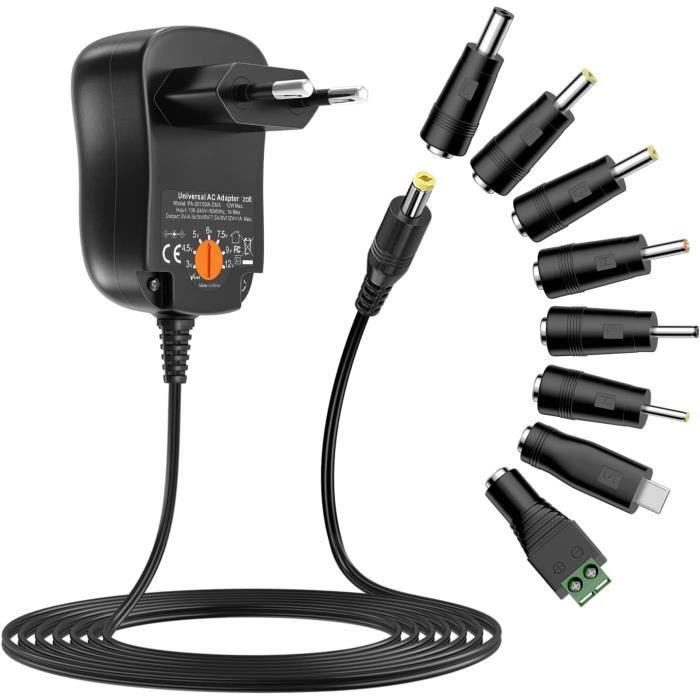 Adaptateur Secteur - GENERIC - Zolt 12W - AC/DC - 8 Connecteurs DC - 1000mA Max