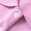 2025 Spring Women's Slim Fit Knit Sweater - Sweet & Simple Turn-Down Collar, Short-Sleeved
