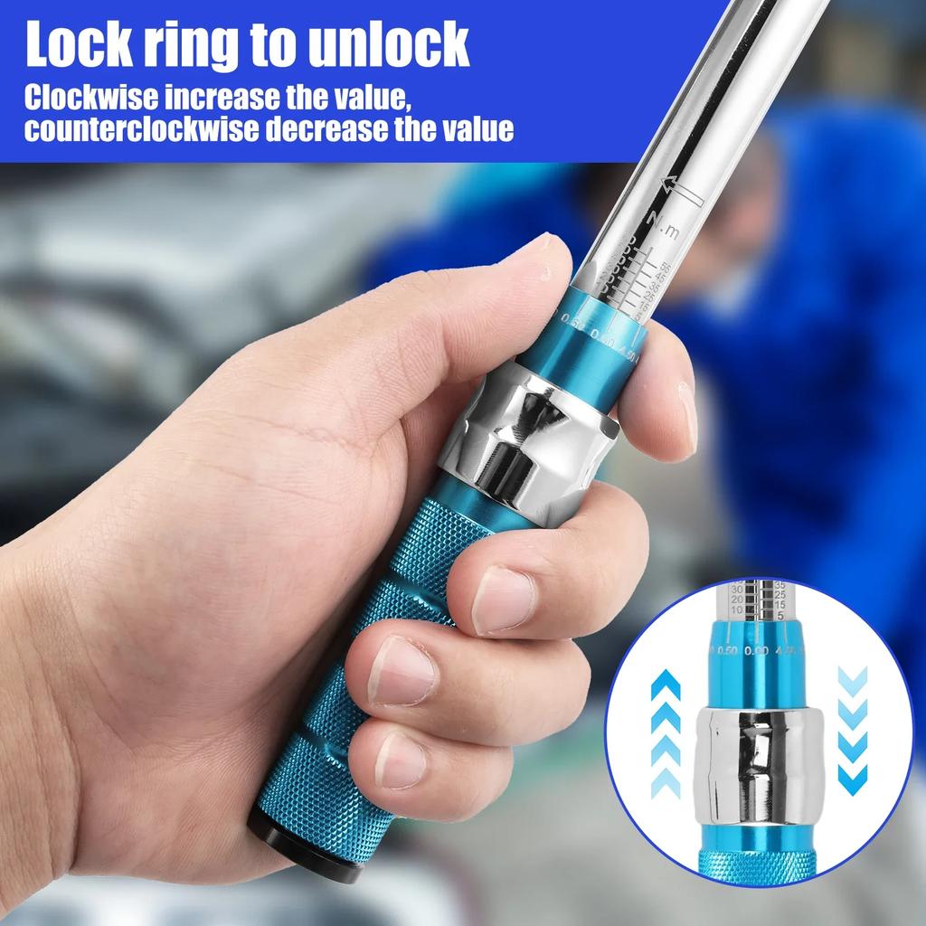 Open Wrench 5 To 60 Nm Adjustable Torque Wrench with Changeable Head Multifunc Hand Repair Tool for Car Refrigeration System