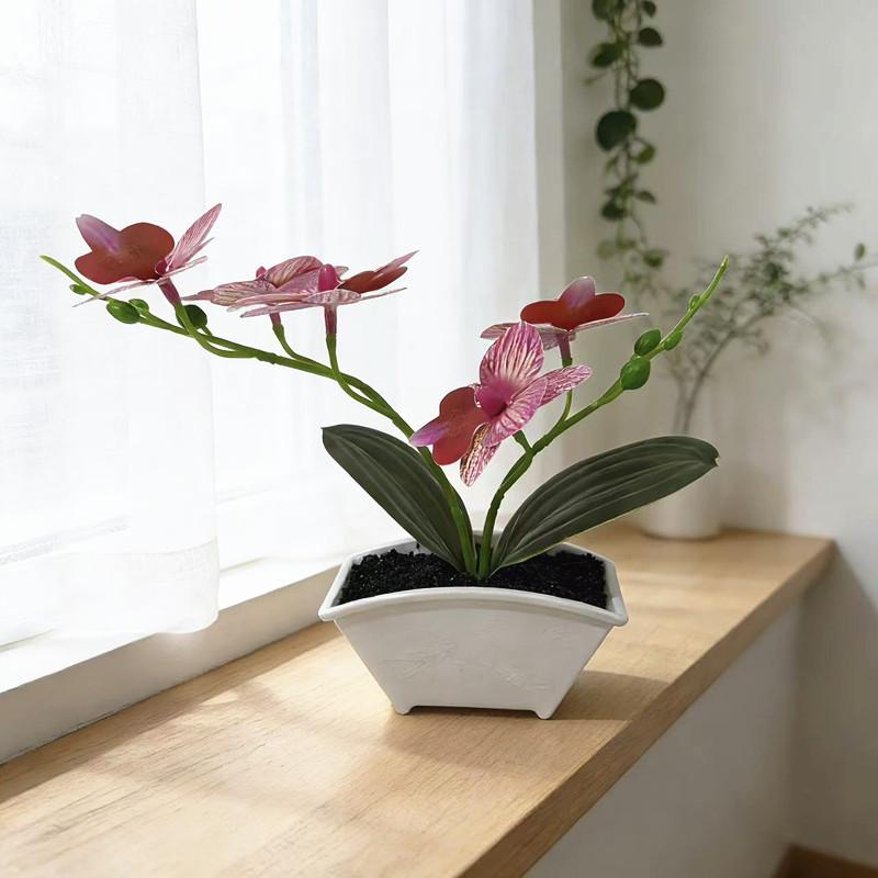 Butterfly Orchid Fake Plant With Plastic And Soft Rubber For Home Decor And Photography Scene Setup