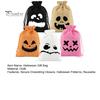 Decorative Gift Packaging 5Pcs Halloween Candy Bags with Drawstring, Funny Ghost Pumpkin Print Pouches Small Cloth Storage for Party Favors And Trick