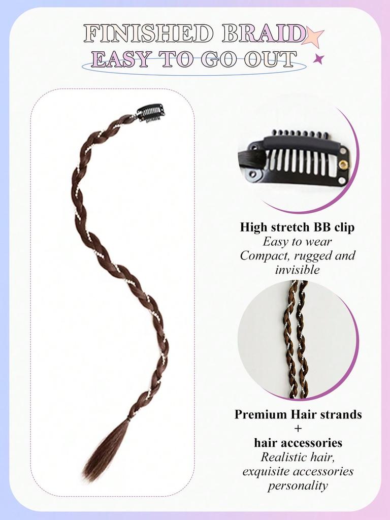 1 Piece/pack Wig Braid Synthetic One Card Twist Braid Imitation Pearl Boxing Braid Ponytail