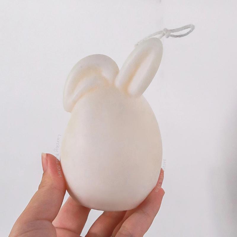 Easter Egg Bunny Candle Silicone Mold 3D Faceless Rabbit Head Aroma Soap Plaster Resin Mould Candle Making Supplies Home Decor