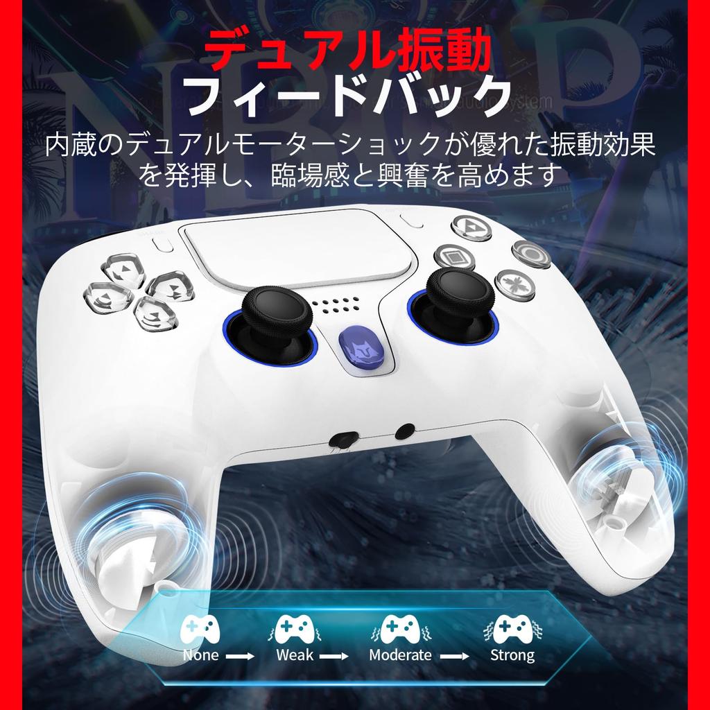 NBCP Wireless Controller for Features Include TURBO Hall Effect 1200mAh Audio Switching Headset Microphone Turbo Mode Sensitivity Compatible with PS4