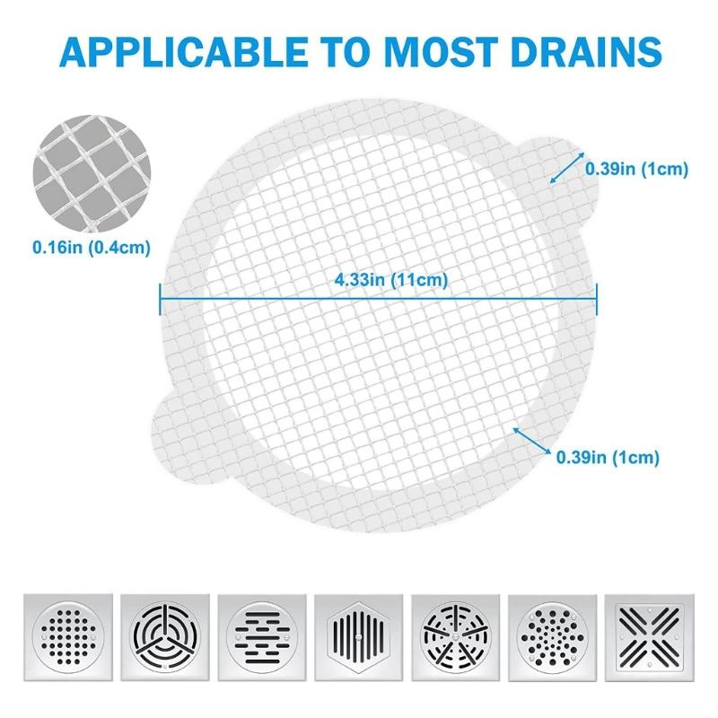 10pcs Disposables Shower Drain Hair Catcher Cover Bathroom Sewer Sink Drain Tool