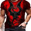 3D Cool Dragon Pattern Print Men's Crew Neck Short Sleeve Plus Size T-shirt, Lightweight Versatile Tee For Summer Daily Wear
