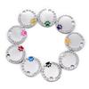 Rhinestone Solid Zinc Alloy Pet ID Tag Crystal Dog Collar Tag Colorful Paw Print Laser Engraved Pet Name Plate for Cats/Dogs
