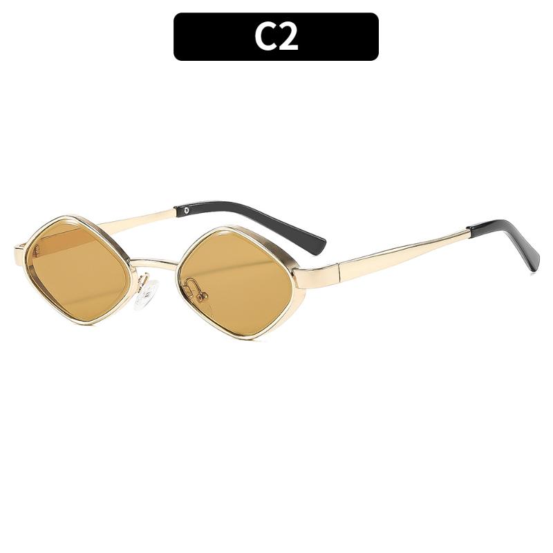 Fashion Polygonal Women Sunglasses Vintage Brand Irregular Sun Glasses Unique Metal Frame Punk Eyewear Men