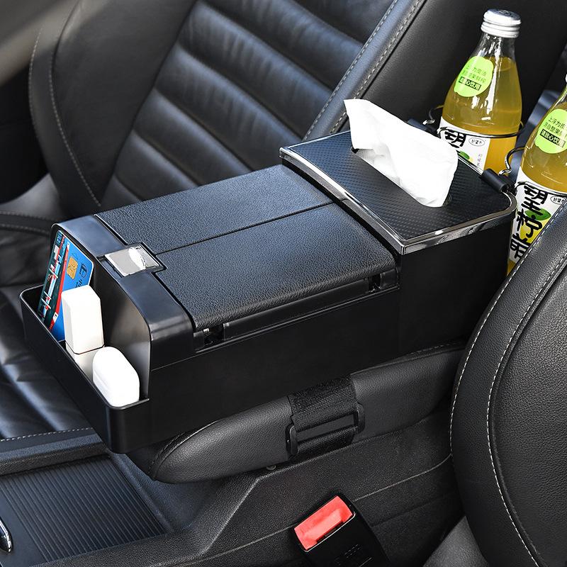 Multifunctional Car Armrest Tissue and Cup Holder Organizer