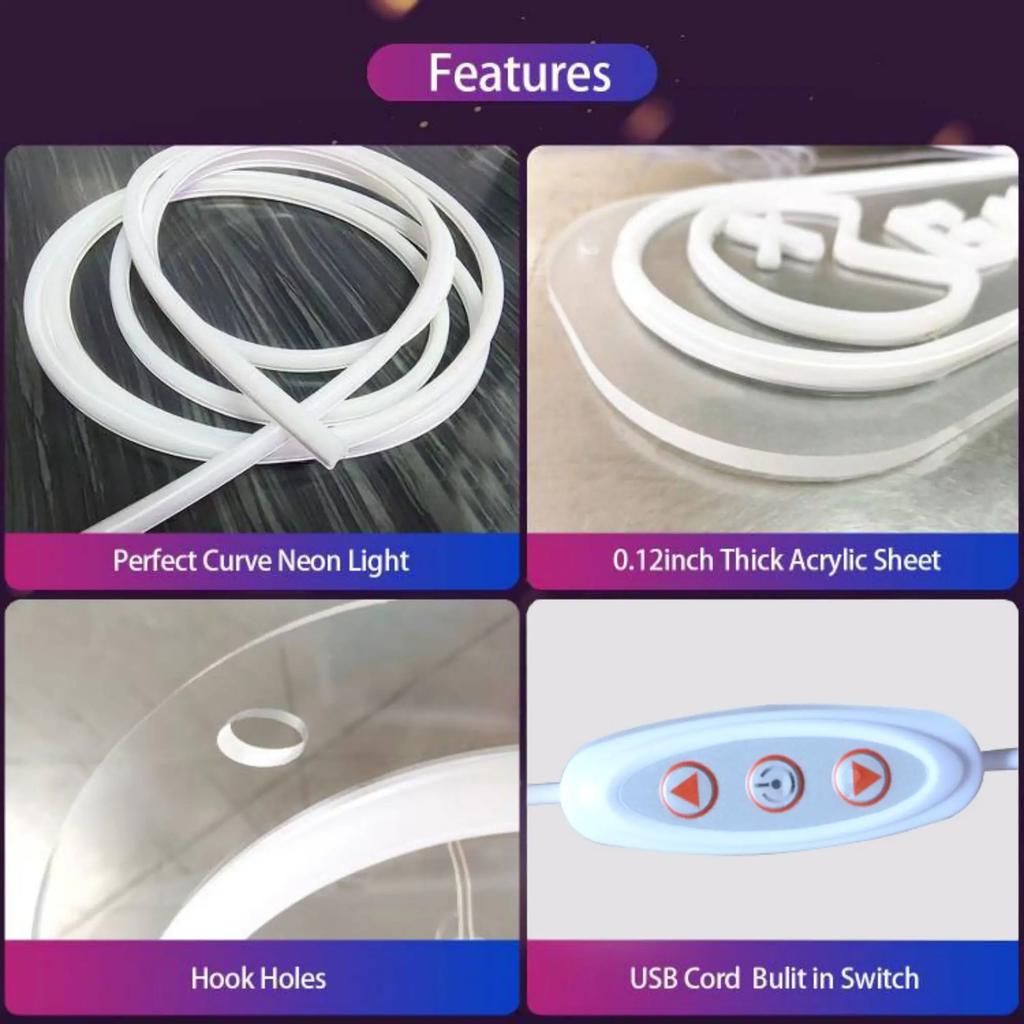 Good Vibes Neon Sign USB Powered LED Neon Light Wall Decor for Game Room Bedroom Home Bar Man Cave Bar Party Gift for Friend