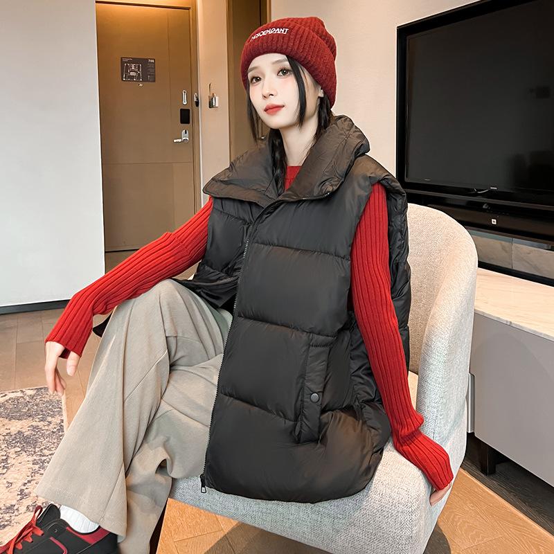 Down cotton vest women's autumn and winter new popular loose outer wear vest jacket vest vest women's outer wear