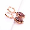 Purple Gold Inlaid Pointed Smoke Zircon Earrings Simple Temperament Rose Gold Plated Earrings