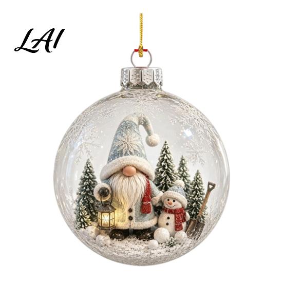 Luminous Holiday Tree Decorations Light Up Christmas Ball Ornaments Glowing Scene Xmas Hanging Decoration Clear Coordinated Layout Ornaments Acrylic