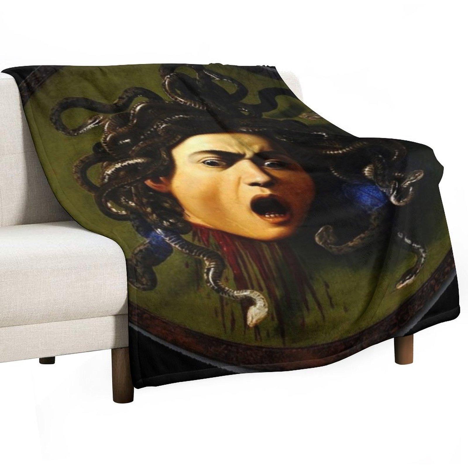 а??Голова Медузы?? от Караваджо Медуза Взрослая Хэллоуинская Плед Путешествия теплый для зимы Пледы 30x40in