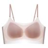 Women Ice Silk Breathable Seamless Gathered No Steel Ring Thin Strap Vest Bra