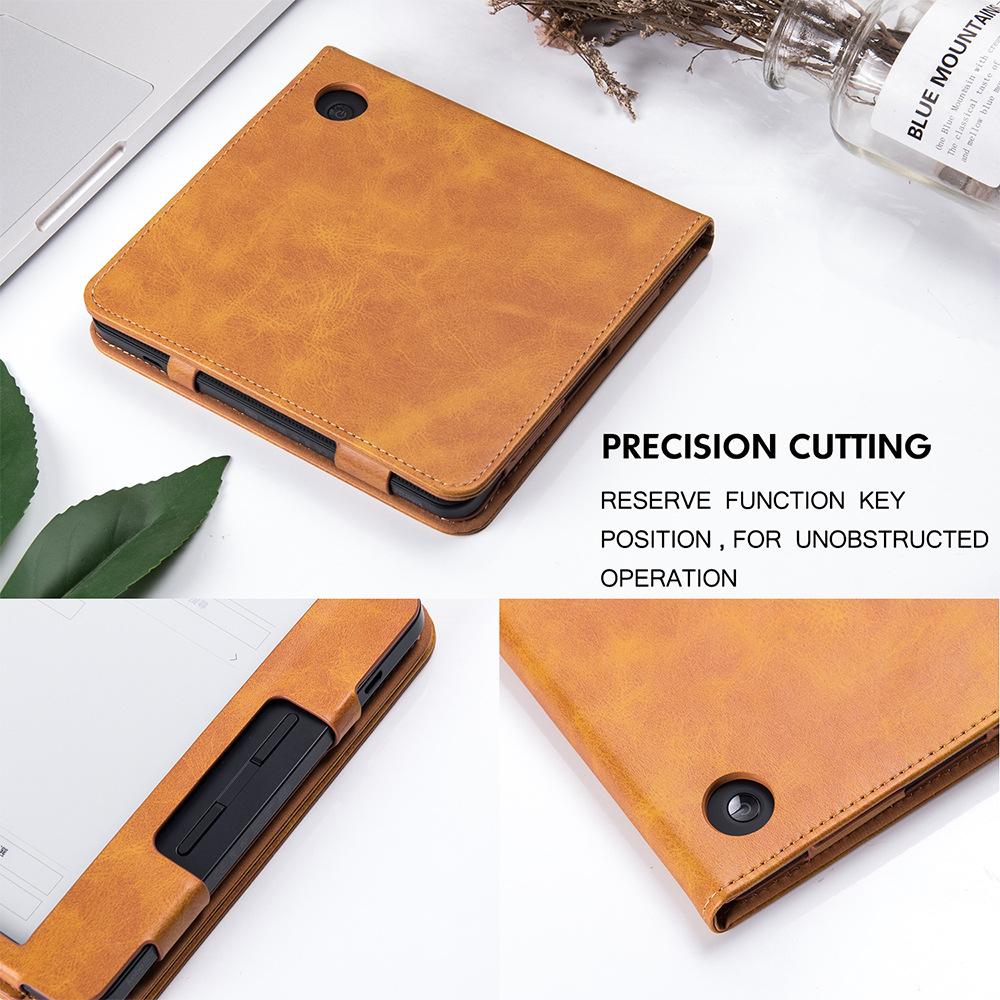 Für Kobo Libra 2 N418 Tablet-Hülle Auto Wake/Sleep PU-Leder E-Reader-Hülle mit Handschlaufe,Ständer