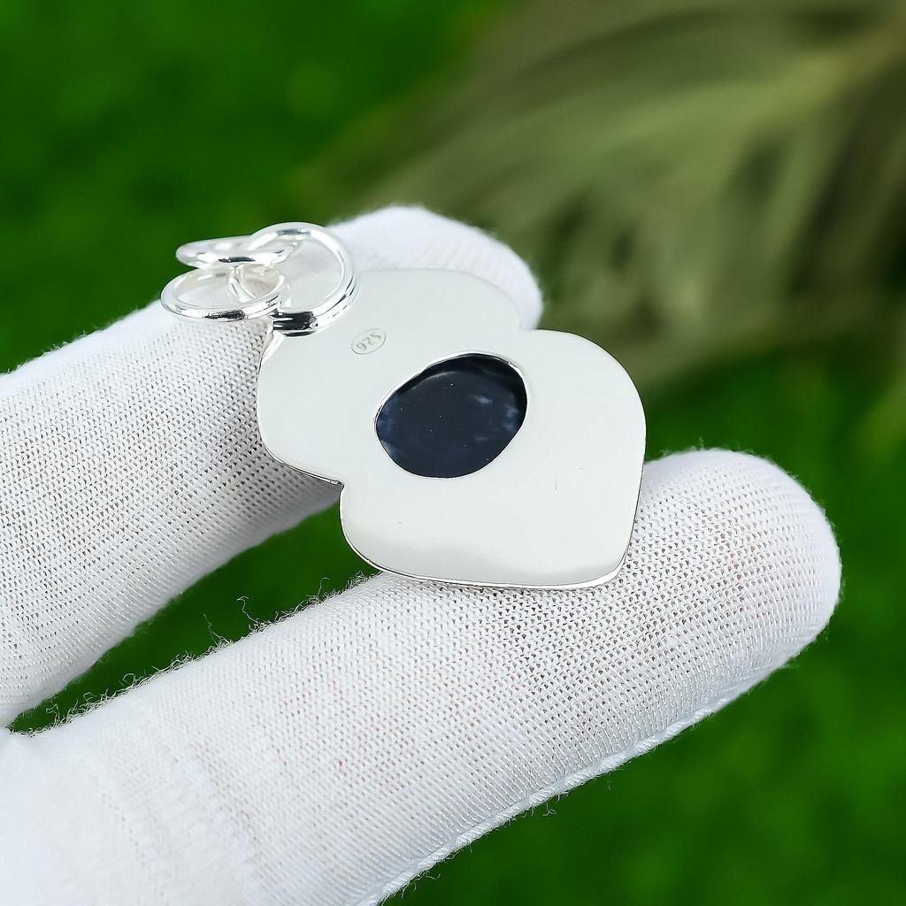 Birthday Gift For Her Natural Sodalite Gemstone Pendant 925 Sterling Silver