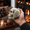 Halloween Totenkopf Figur, Höre Sie Sprich Kein Böses Skelettkopf Statue, Gotische Harz Heimdekoration für Schreibtisch, Bücherregal, Kaminsims, Tischplatte