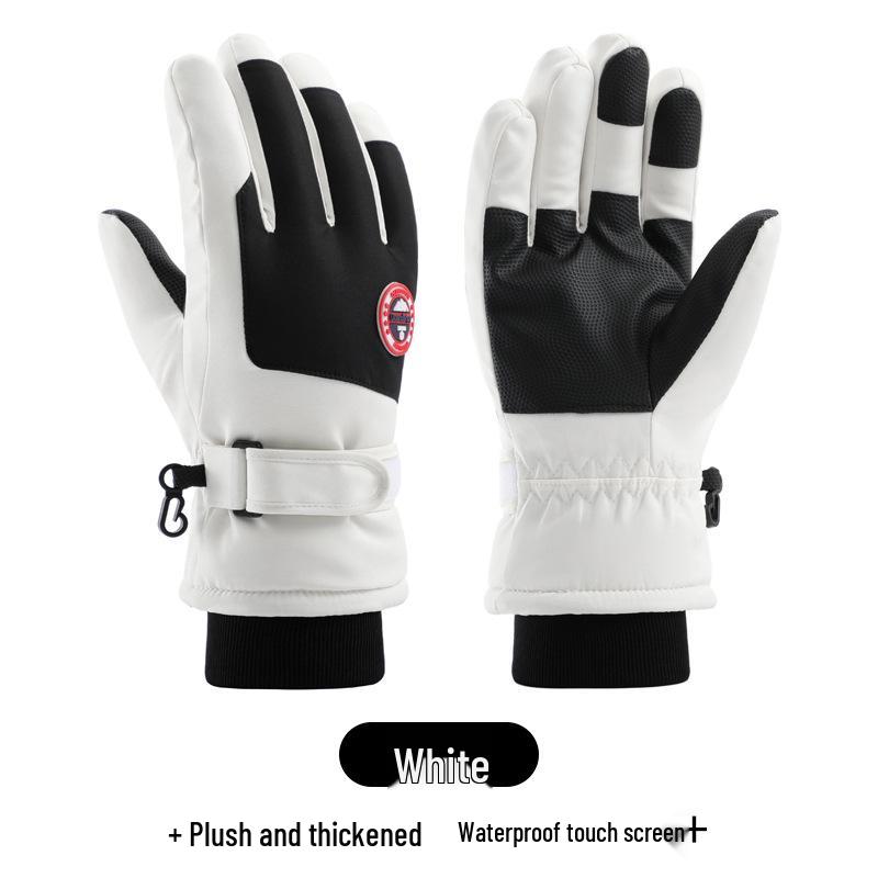 Women's Touchscreen Ski Gloves with Anti-Lost Buckle, Cold-Proof, Fleece-Lined, and Warm for Winter Sports and Cycling