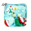 Christmas Stocking Stuffers Cube Stress Relief Toy Clear Squeeze with 3D Snowman Anxiety Gadget Santa Claus Gingerbread Xmas Tree Hand Relaxation