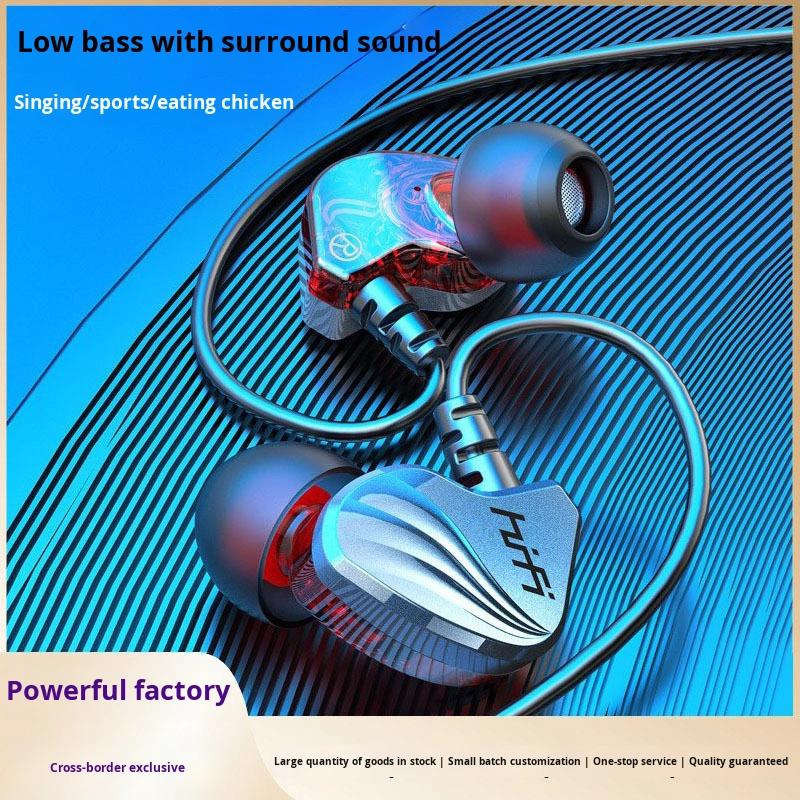 Sports Wired Earphones & Headphones with Heavy Bass TPE Jacket Compatible with TYPE-C & 3.5mm Interfaces Music Capable